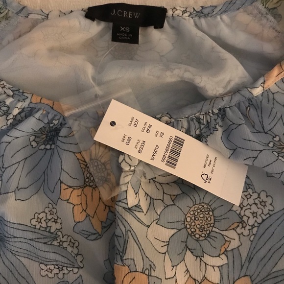 J Crew Blue Floral Top - Picture 7 of 8